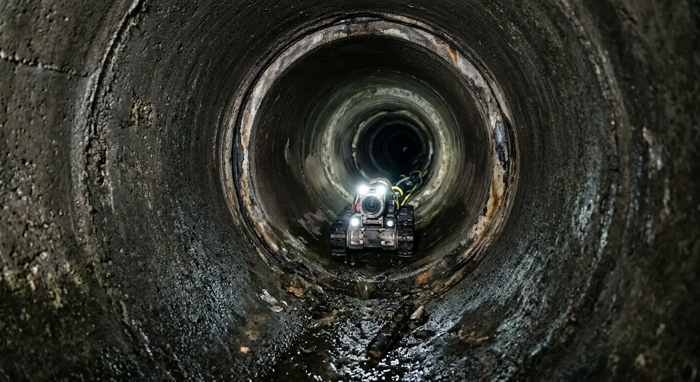 Robotic sewer camera inspecting pipe interior for Drain Snake Service in Wasilla
